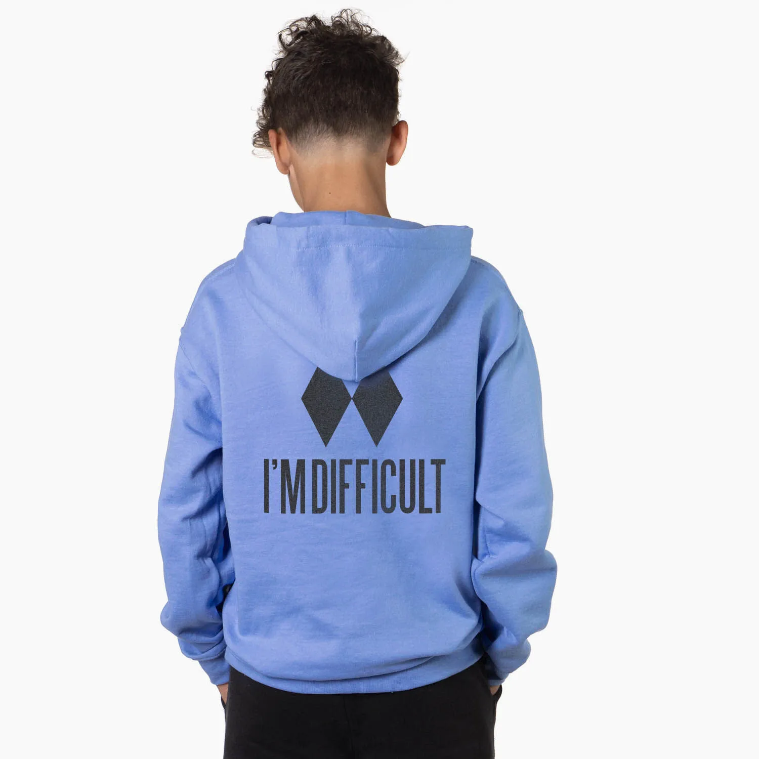 Skiing Hooded Sweatshirt - I'm Difficult (Back Design) 